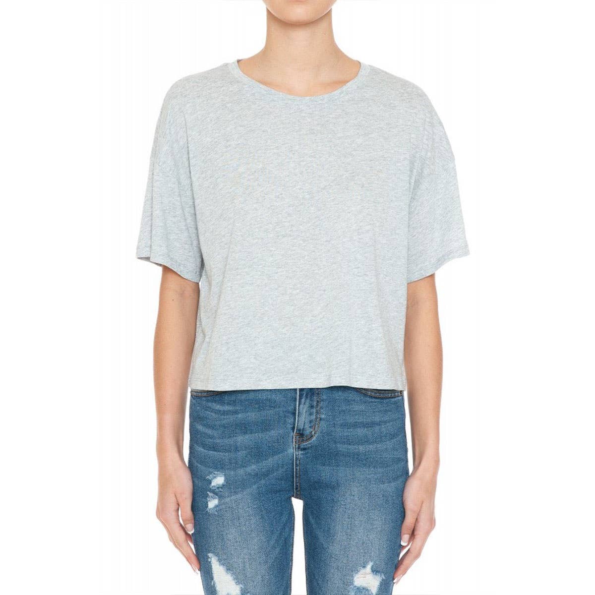 Timeless - Wholesale T-Shirt - Women's - ROUND NECK SHORT SLEEVES OVERSIZED CROP TOP1