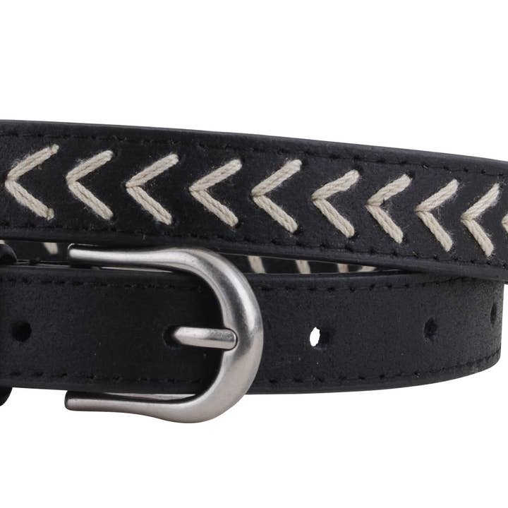 Ceinture en cuir skinny cousue western pour la vente par Most Wanted USA
