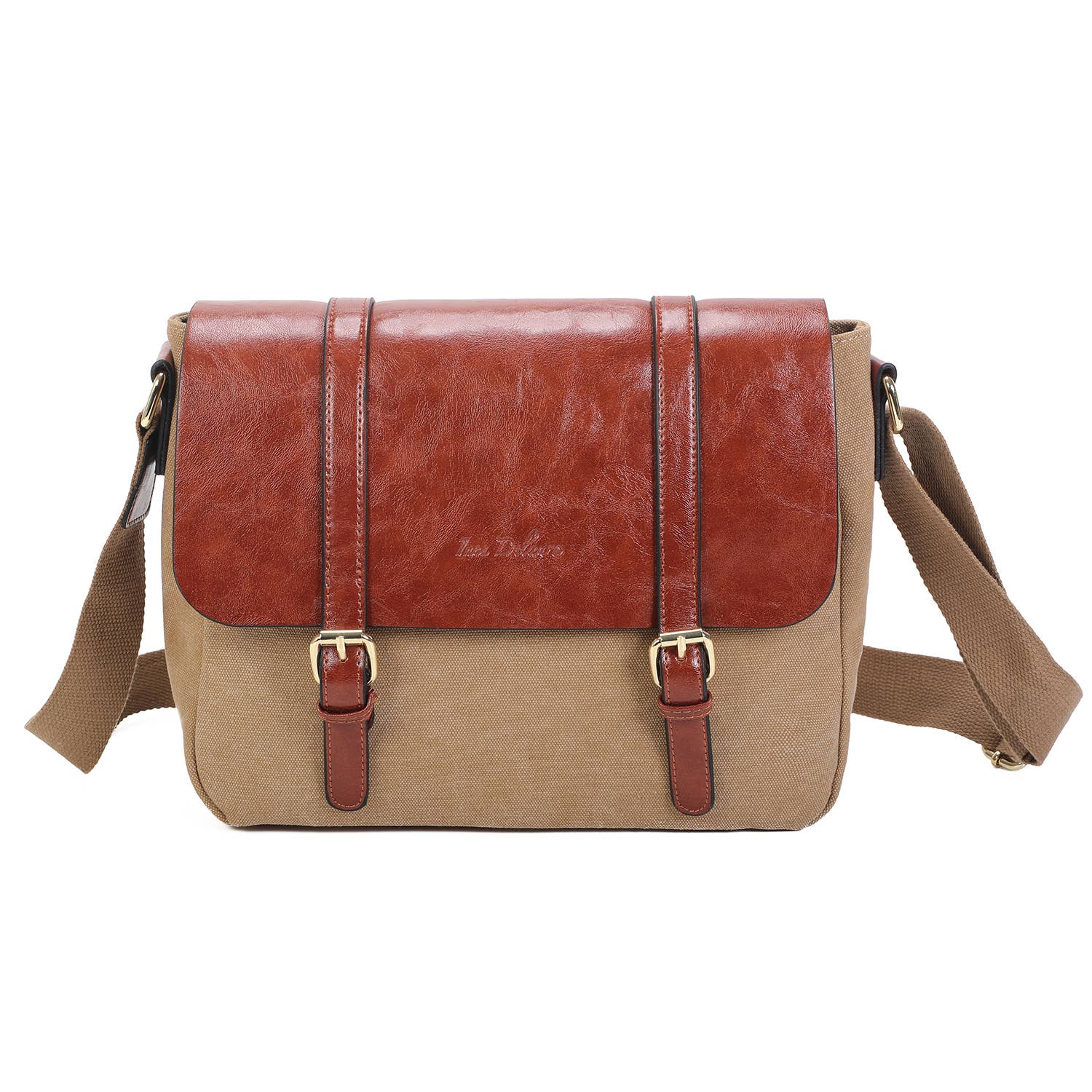 INES DELAURE - Wholesale Shoulder Bag - Women's - Dual-material shoulder bag in very light canvas4