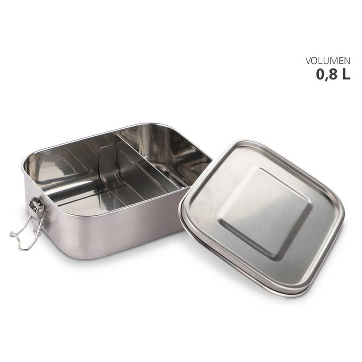 Karl Weis - Wholesale Food Storage Container - Small stainless steel lunchbox with seal and divider 0.8l4