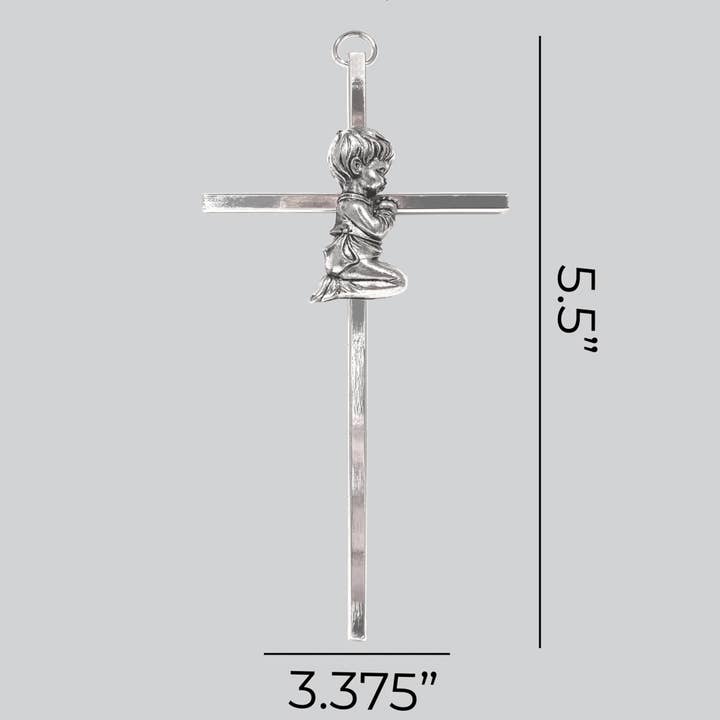 Swanson Christian Products - Wholesale Wall Cross - Wall Cross Baptism Boy Silver 6"