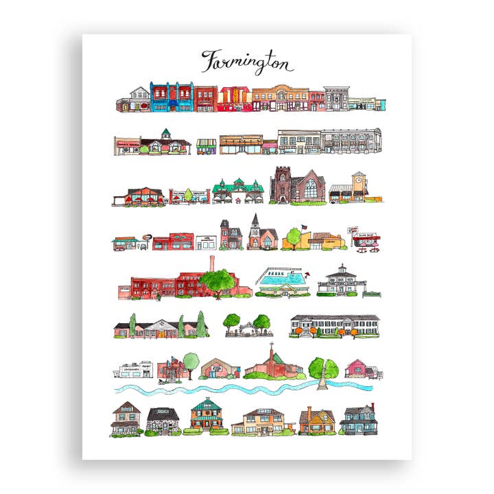 Farmington, MI Stampa per la vendita all'ingrosso da parte di Jodi Lynn's Emporium of Doodles