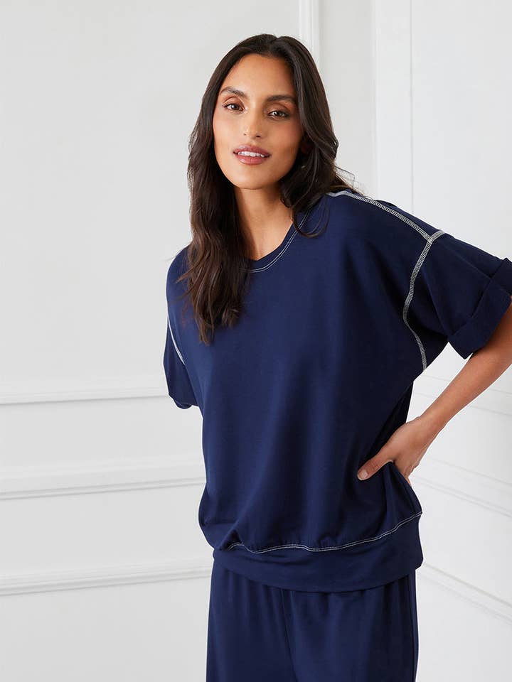 T-Shirt mit umgeschlagenen Ärmeln für den Großhandel von Karen Kane