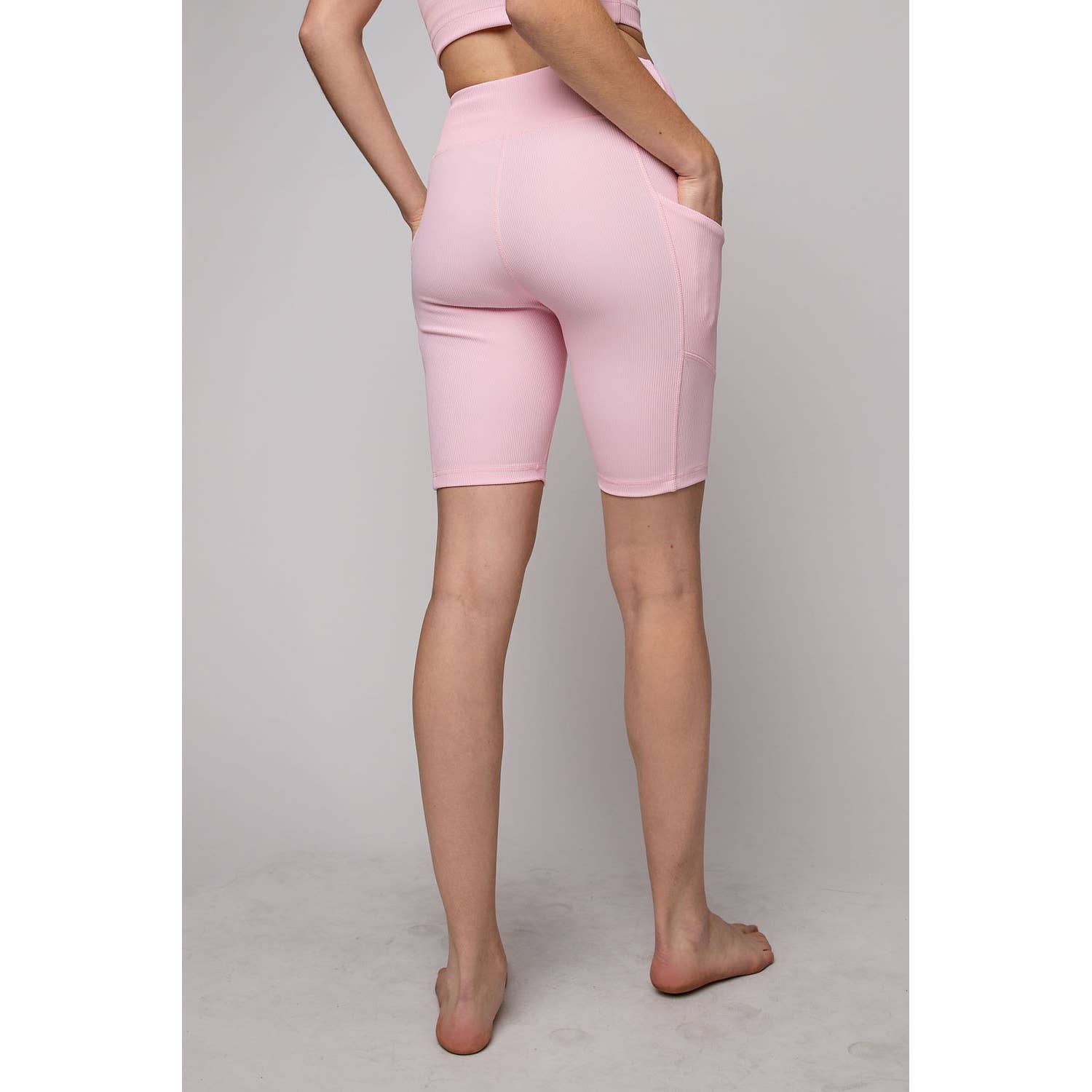 Rae Mode - Wholesale Athletic Shorts - Women's - NYLON RIB BIKER PANTS WITH SIDE POCKETS25