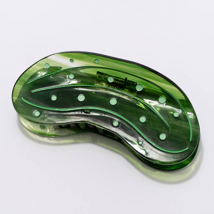 Pickle Cellulose Acetate Hair Claw for wholesale by Larissa Loden