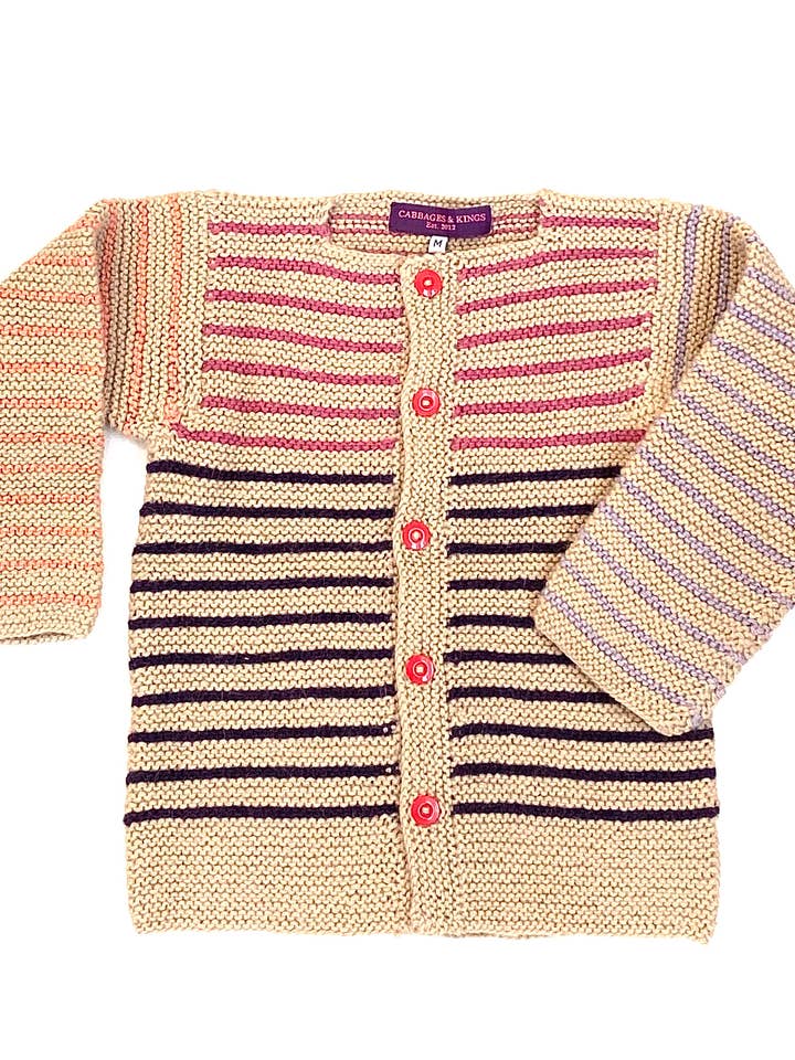 Cardigan rayé Mauve Dreams pour la vente par Cabbages & Kings