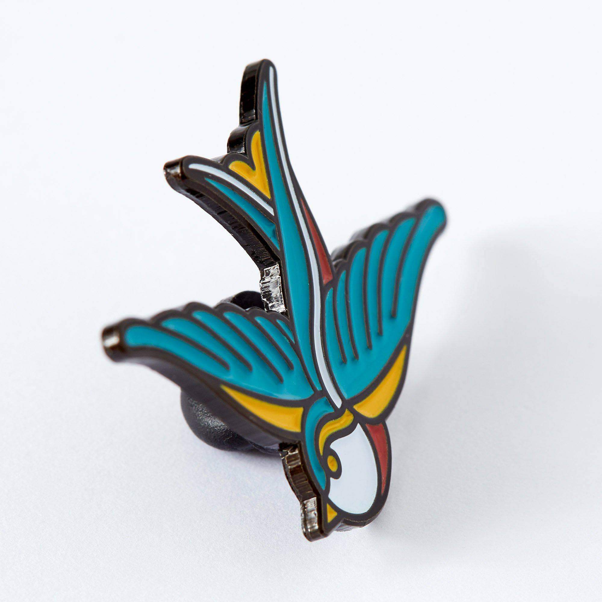 Punky Pins – wholesale Lapel pin/button – Swallow Tattoo Inspired Enamel Pin2