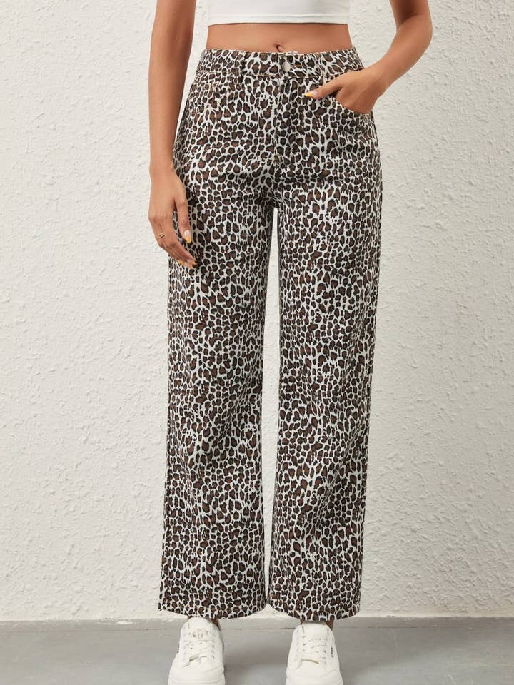Leopard Print Jeans for wholesale by Rosa Clothing