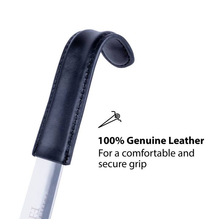 FootFitter - Wholesale Shoe Horn - Unisex - FootFitter Long Stainless Steel & Leather Shoe Horn, 31"3
