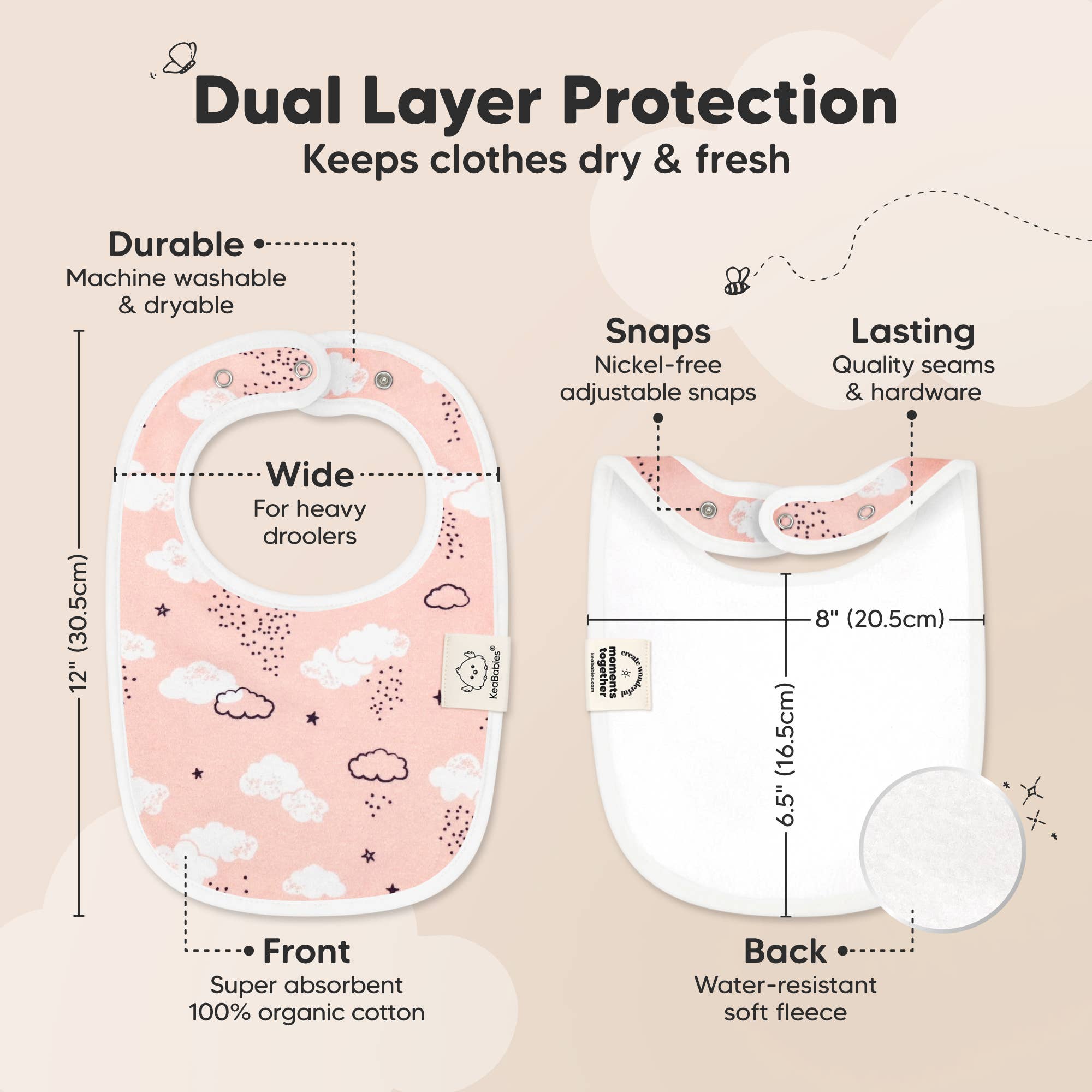 Sweet Charm 8-pack Urban Drool Bibs for Teething Baby Boys and Girls for wholesale on Faire2