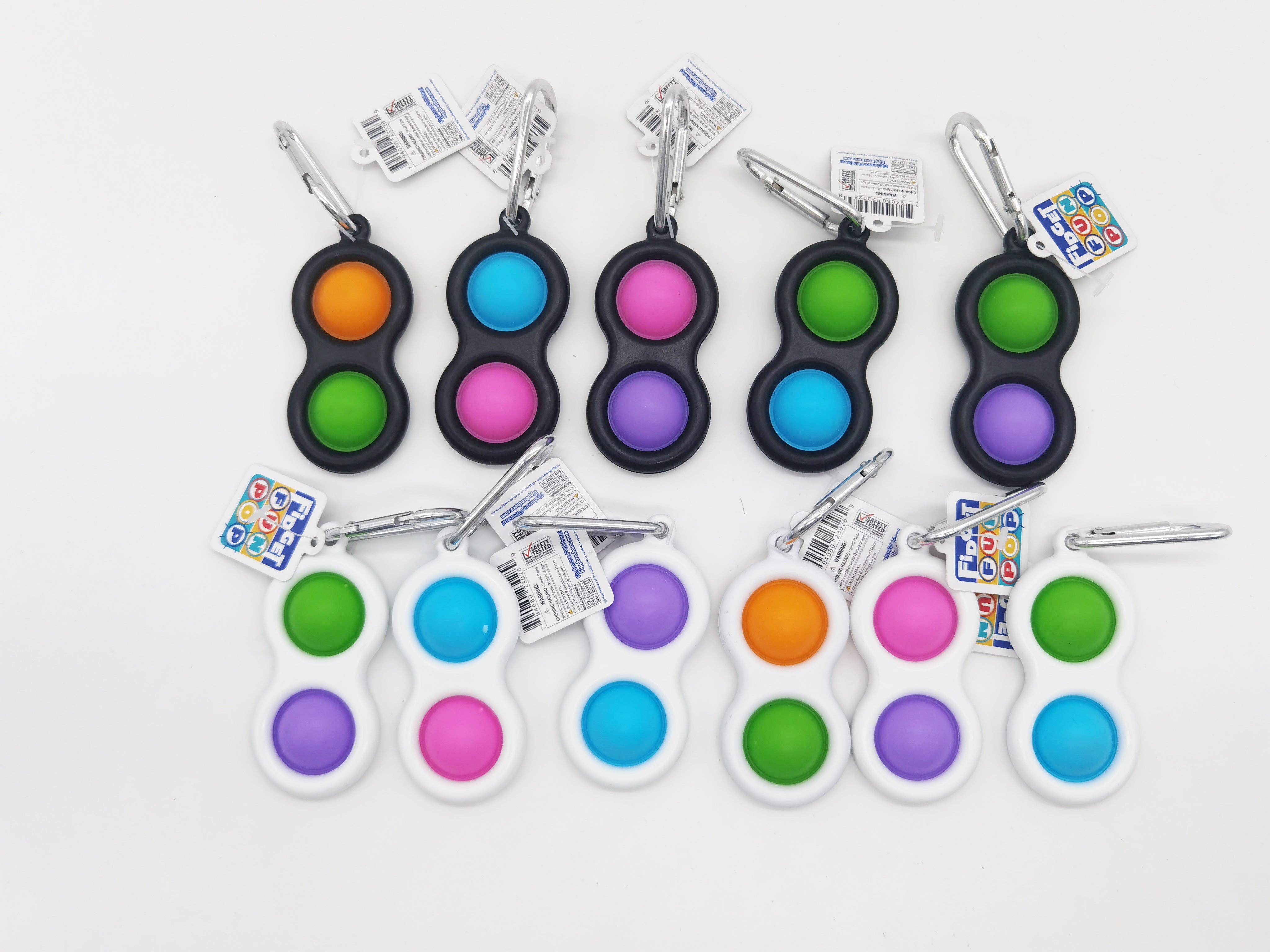 Novelty Closeout - Wholesale Keychain - Unisex - Sensory Pop Fidget Fun Keychain Assortment - 24/Pack0