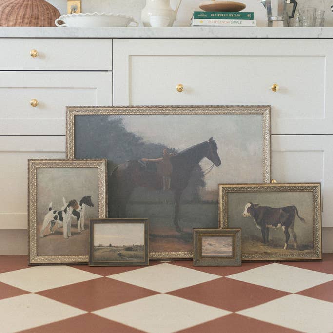 Petal Lane Home - Wholesale Art Print - Saddled Horse Framed Antique Art