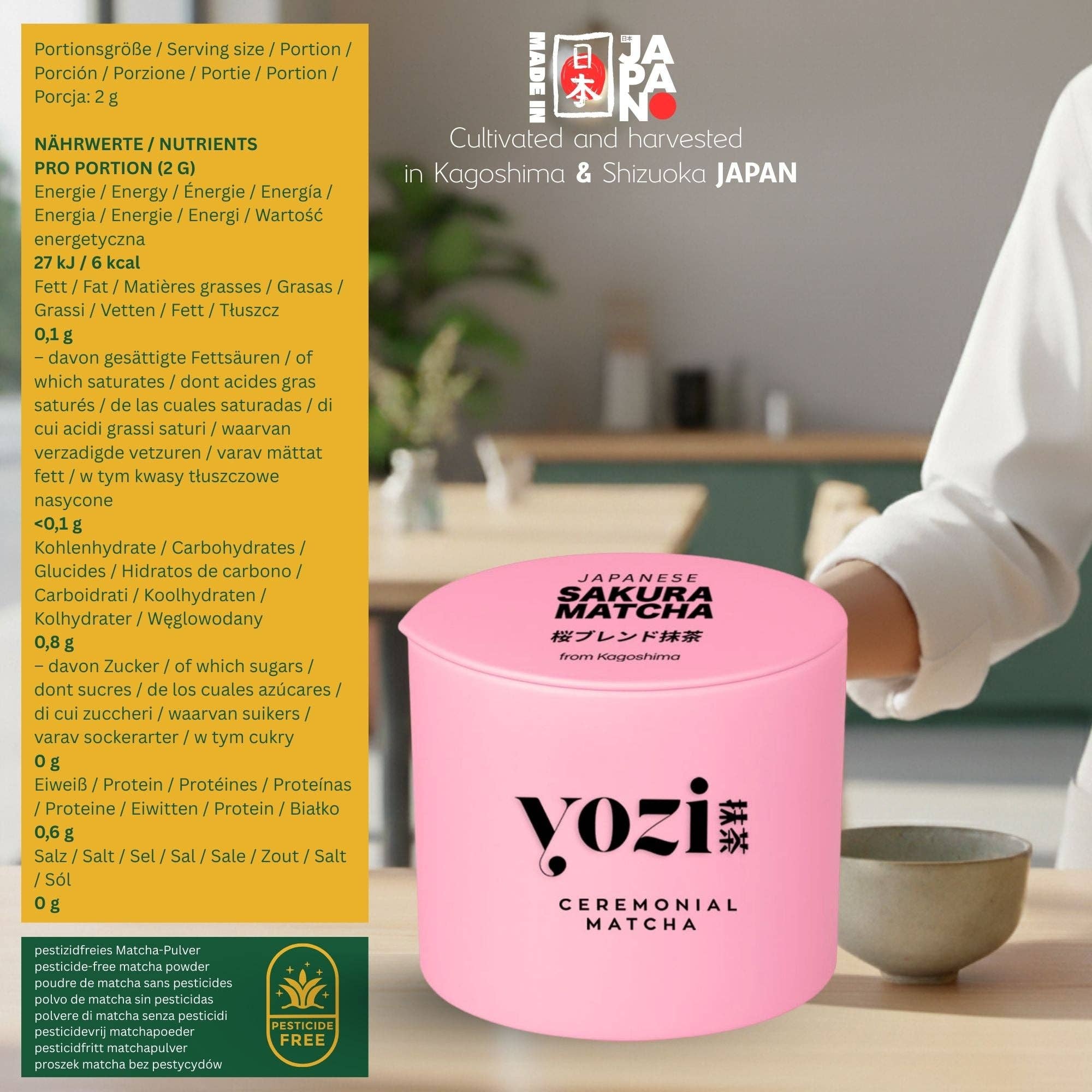 Biomatea - Wholesale Gezondheid/Detox thee - Premium Ceremonieel Sakura Matcha uit Kagoshima | 30g in blik | Japanse kersenbloesem | Pesticidevrije matcha-thee4