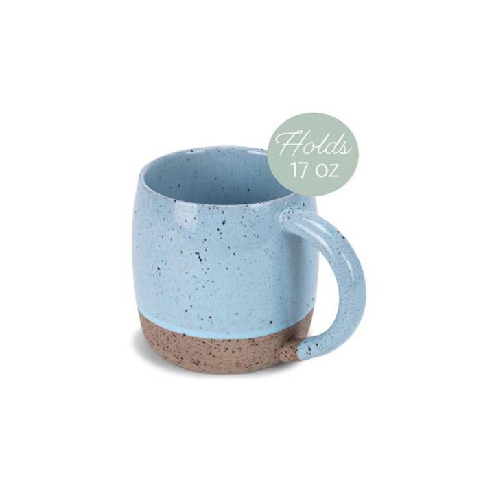 EAST AVENUE - Wholesale Coffee Mug - Mug 4-Pack 17 Oz Blue Speckled RawBottom
