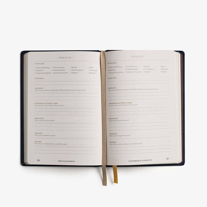 Intelligent Change - Wholesale Journal/Diary - Best Year Journal Blue | Guided 12-month planner goals2