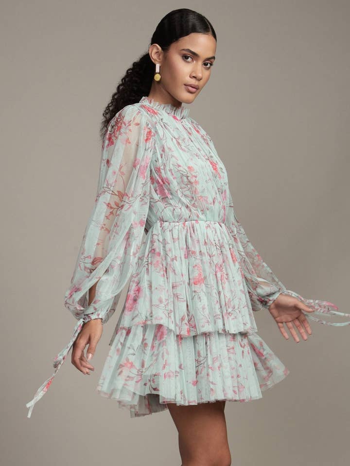 Randee Mini Dress in Sage Print for wholesale by Lace & Beads