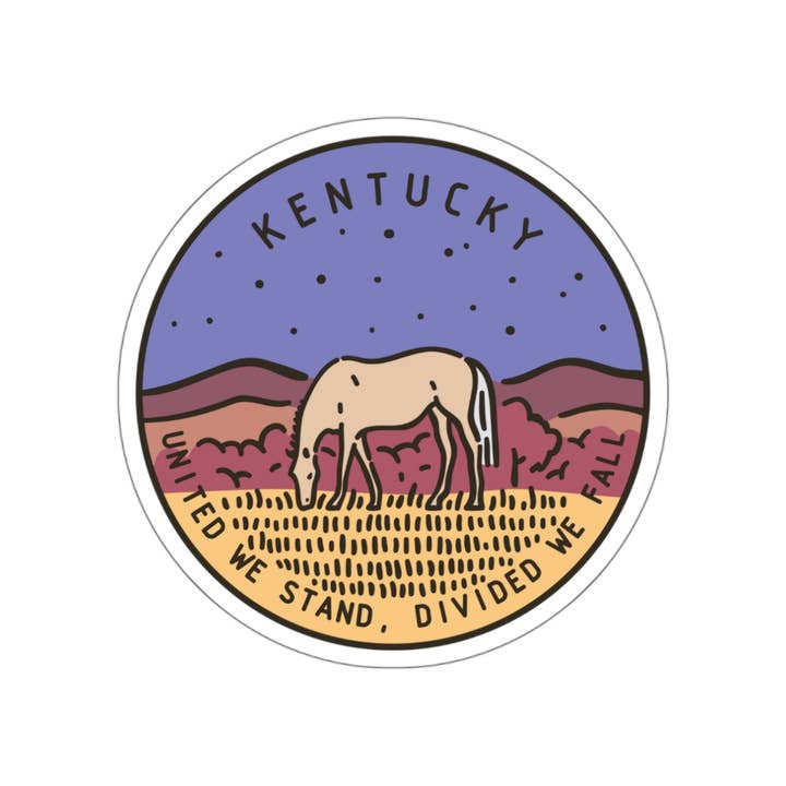 Kentucky State Vinyl Sticker - Circle for wholesale by Needful Things