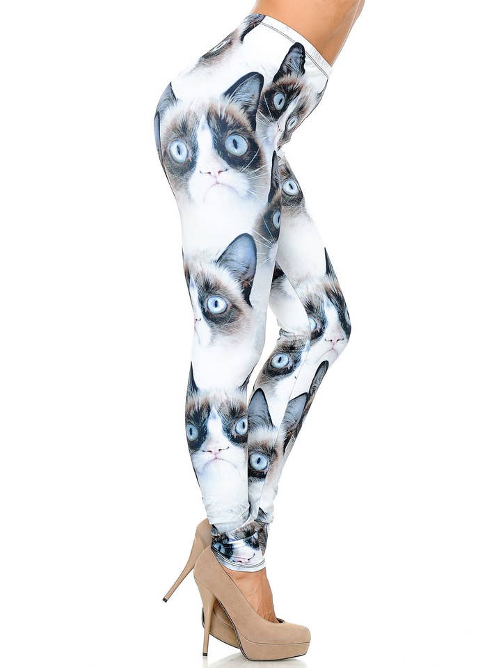 USA Fashion - Wholesale Fashion Leggings - Women's - Creamy Soft Grumpy Cat Leggings by USA Fashionâ„¢