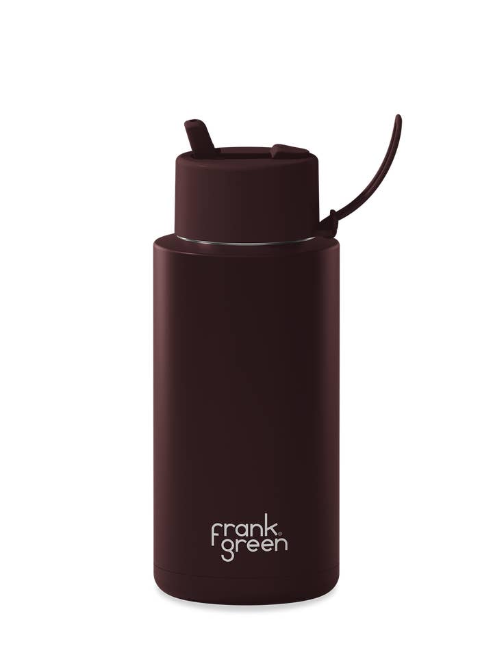 34oz/1L Reusable Bottle Chocolate with Flip Straw Lid for wholesale by frank green