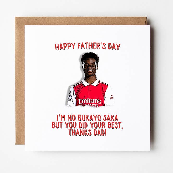 Tarjeta del Día del Padre del Arsenal FC con Bukayo Saka para venta al por mayor de FrontRow Cards & Gifts