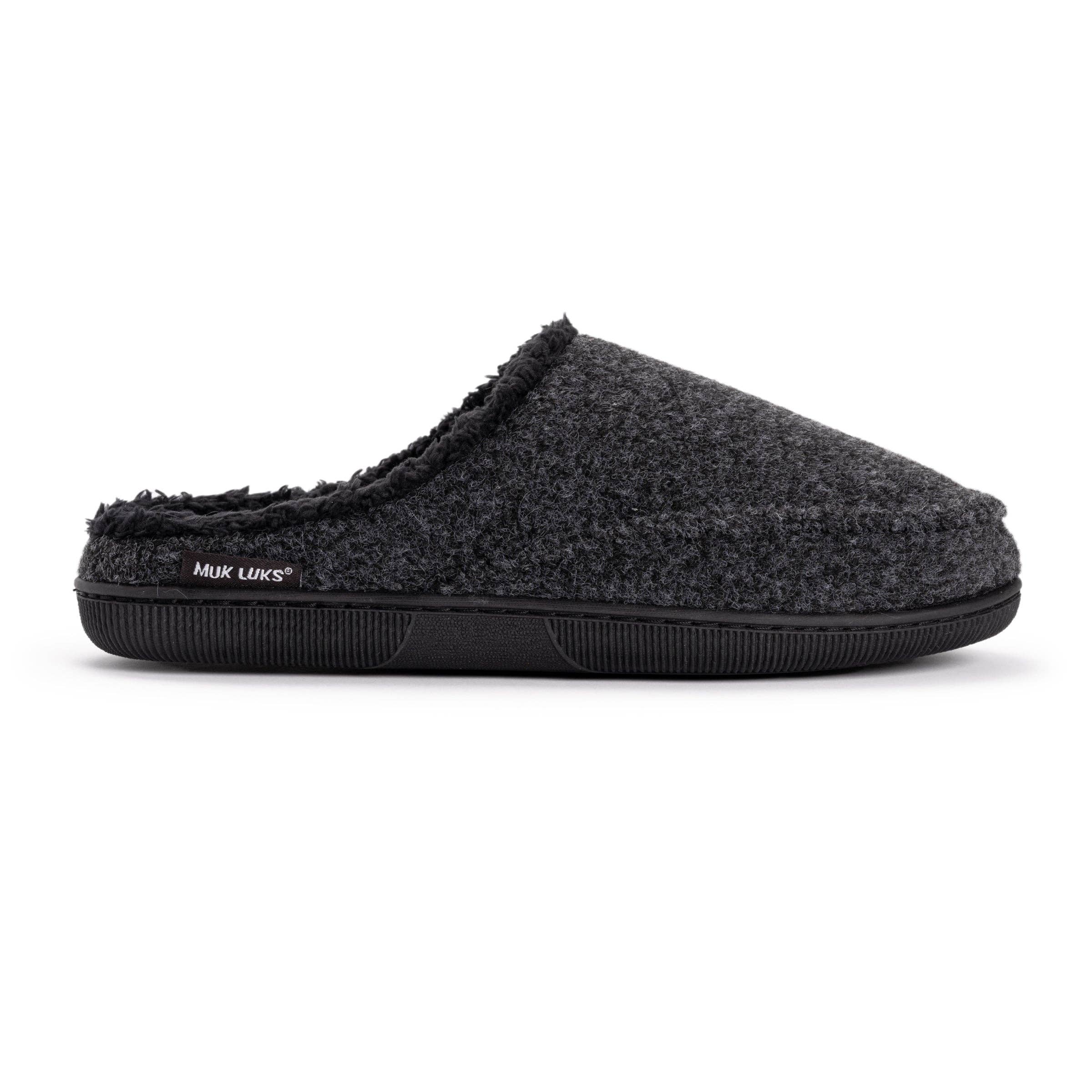 Black Muk Luks Men's Faux Wool Clog Slippers for wholesale on Faire0