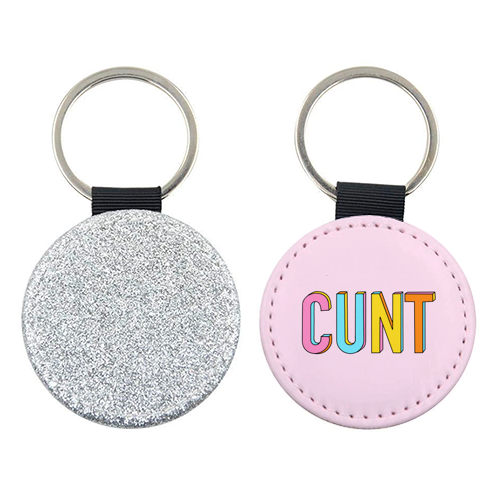 ART WOW - Wholesale Keychain – Women's - Colour Cunt Typography Faux Leather Keyring for Women1
