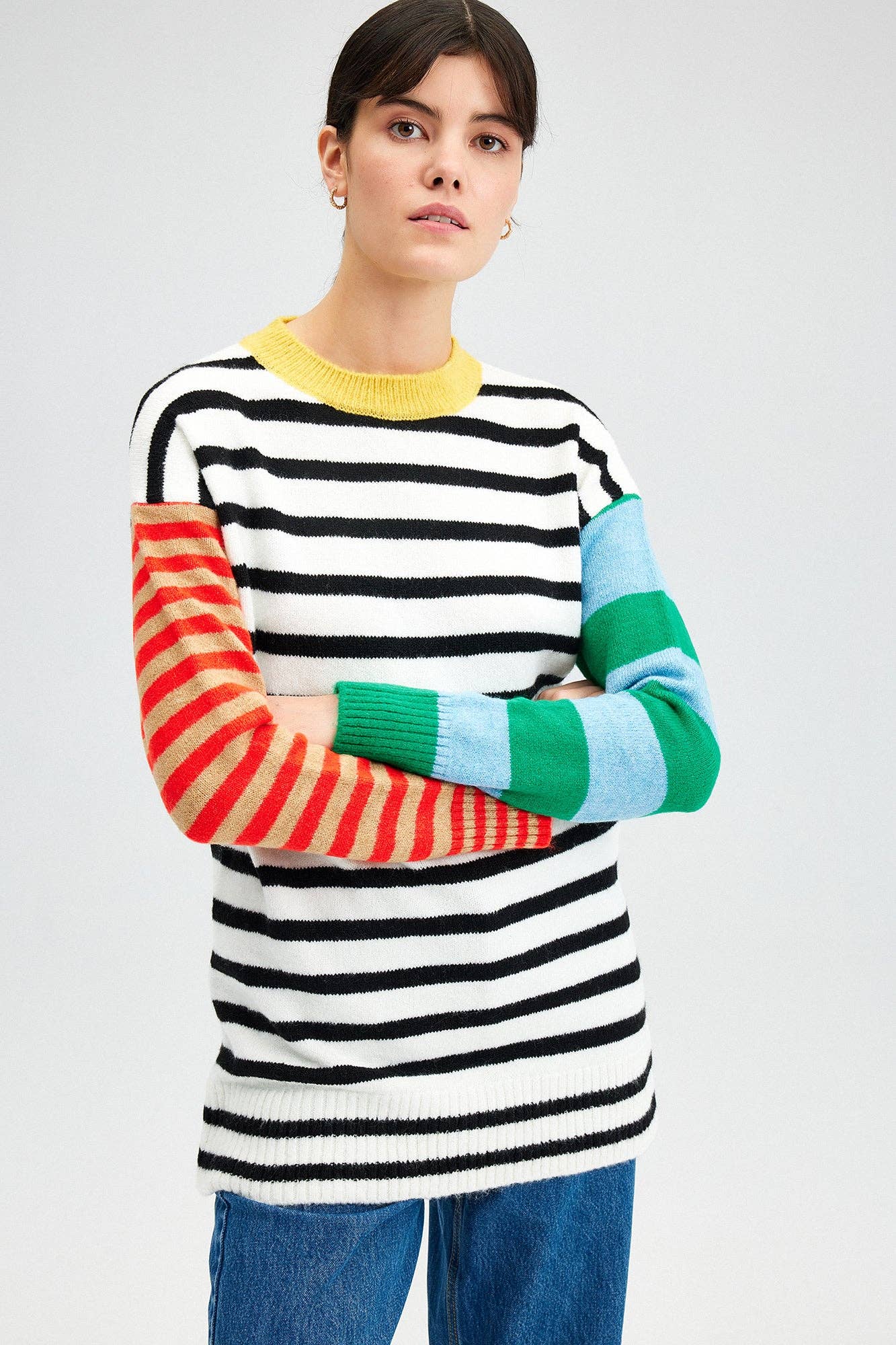 Ecru STRIPED JUMPER for wholesale on Faire0
