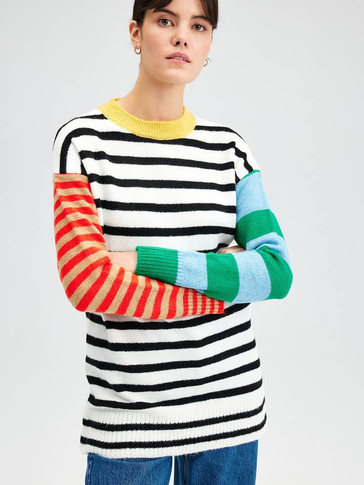 Ecru STRIPED JUMPER for wholesale on Faire