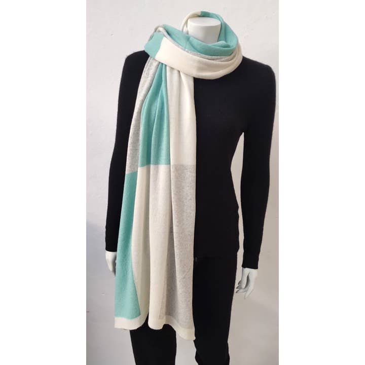 BenveCashmere - Wholesale Scarf - Women's - LARGE KNITTED SCARF PLAID INLAY ONE SIZE7