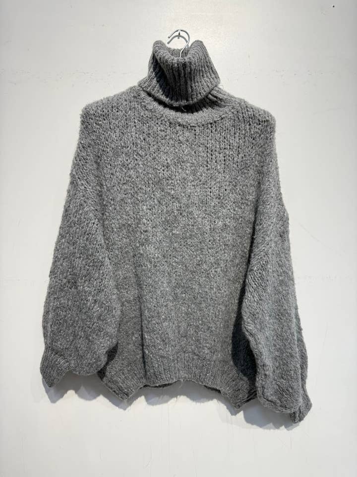 NOELINE - Wholesale Knit Sweater - Women's - Oversized turtleneck sweater with alpaca