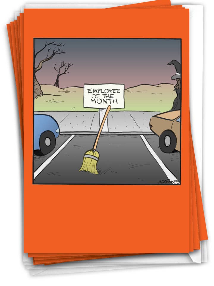 Boxed Halloween Cards - Broom Parking for wholesale by NobleWorks