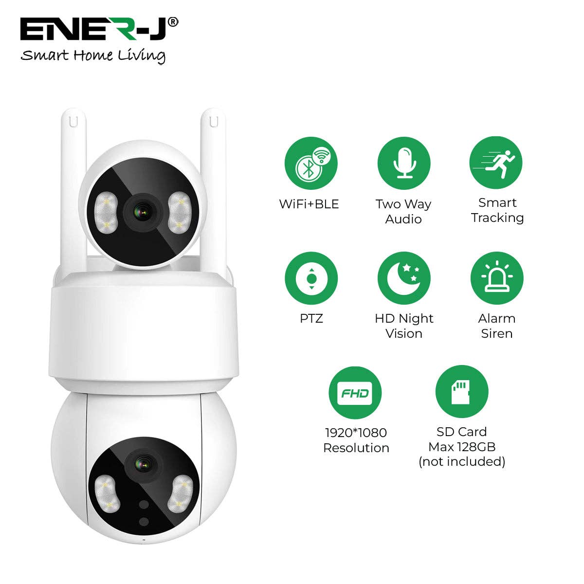 ENER-J - Wholesale Outdoor/Lawn Light - Smart Wi-Fi Dual Lens Outdoor Dome IP Camera IP650