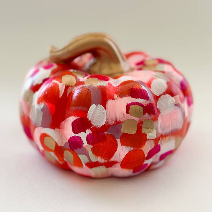 Gran calabaza abstracta naranja y rosa|Arte de Jessica Reynolds para venta al por mayor de Jessica Reynolds Art