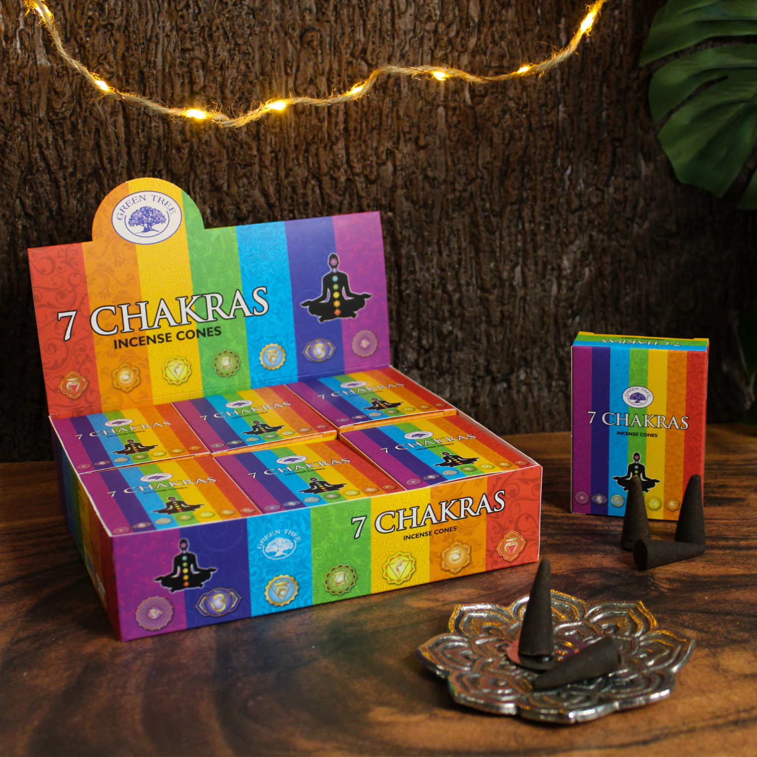 Green Tree – wholesale Rökelse – Green Tree 7 chakra-koner (10 stycken)3