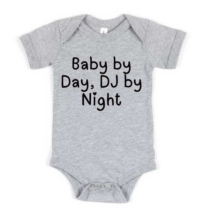 Baby By Day Dj By Night Funny Baby Onesie for wholesale by Mama and Littles Apparel