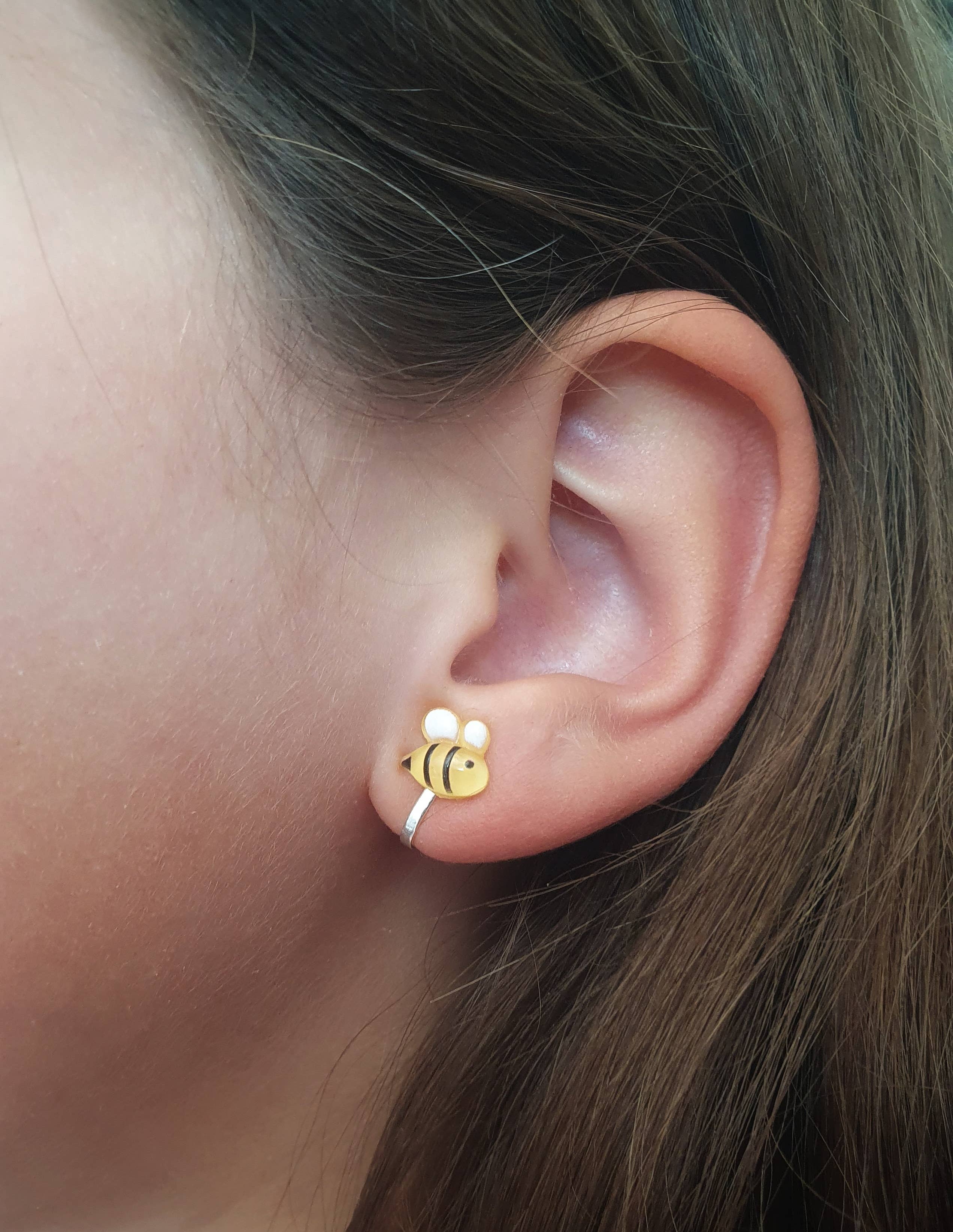 Mini galaxie – Großhandel Ohrringe – Kinder – Ohrclips für Kinder — Biene und Libelle2