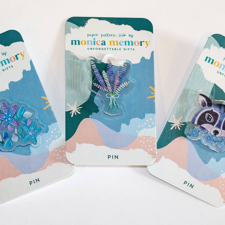 Paper Pattern Silk - Wholesale Lapel Pin/Button - Red Cardinal Pin - Nature Gift Bird Watcher1