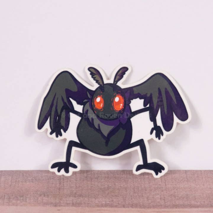 Autocollants en vinyle Mothman Greeting pour la vente par Cat and Raven Designs