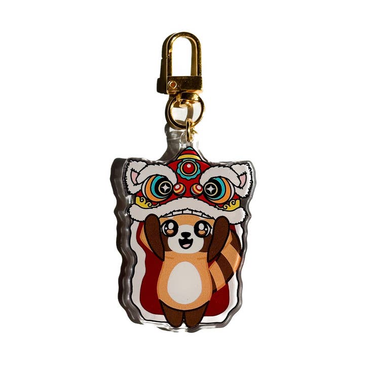 Riku Red Panda "Lion Dancer" Keychain for wholesale by Cyndercake