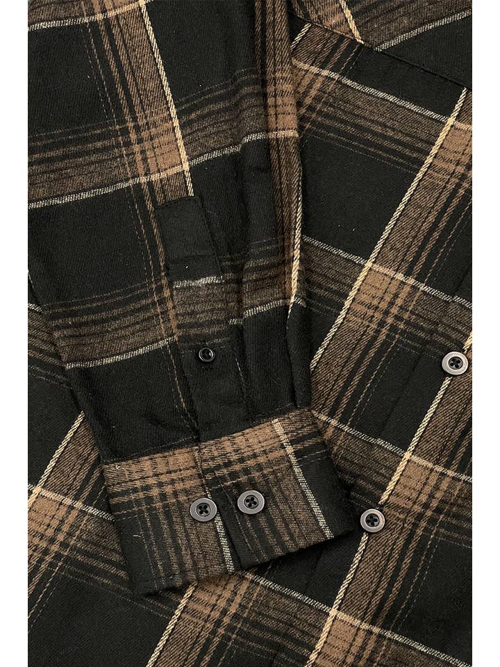 WEIV - Wholesale Button Down Shirt - Men's - Full Checkered Long Sleeve Flannel Button Shirt2