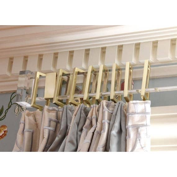LuxHoldups - Wholesale Curtain Rod - Lucite End Cap for Rectangular Rod Curtain Finials
