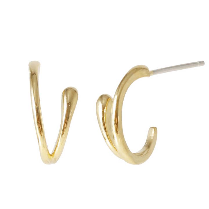 Pendientes de Aro con Gota Larga - Chapado en Oro de 18K, Chapado en Oro Blanco para venta al por mayor de INKI STUDIO