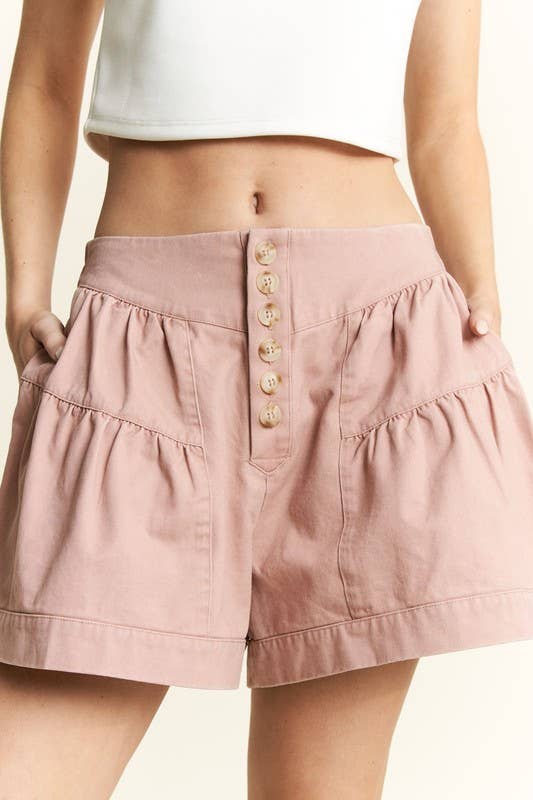 JADE BY JANE - Wholesale Shorts - Women's - SOLID HIGH WAIST RUFFLE PANTS21