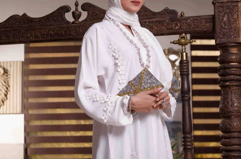 Multi Colored Pearls & Flower Abaya for wholesale on Faire2