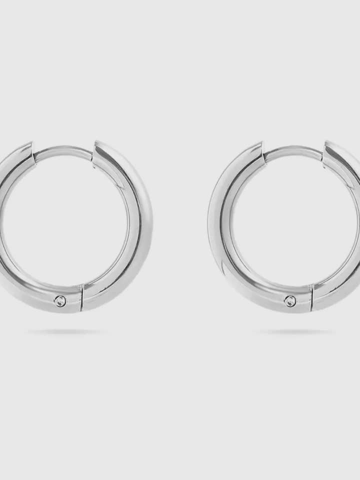 Zilveren Chunky Scharnierende Hoepels voor wholesale door Morning Dew Designs