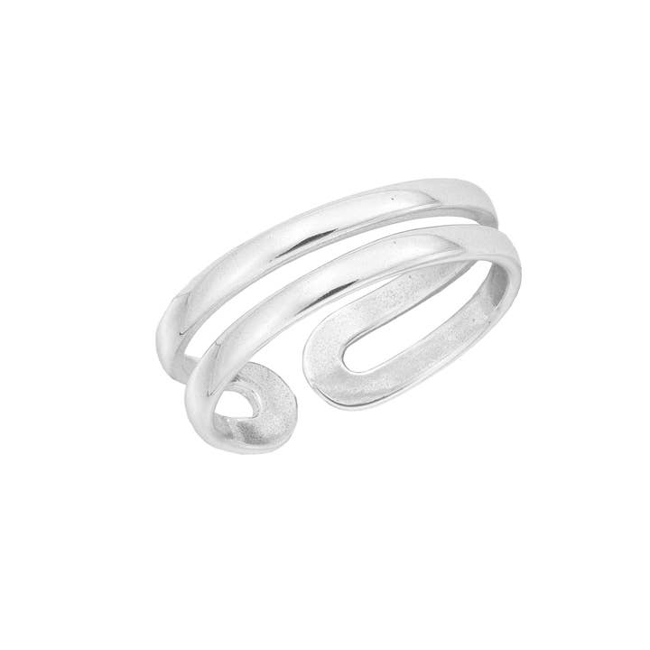 Bague midi ouverte double bande Silpada 'Parallel' en S pour la vente par Silpada