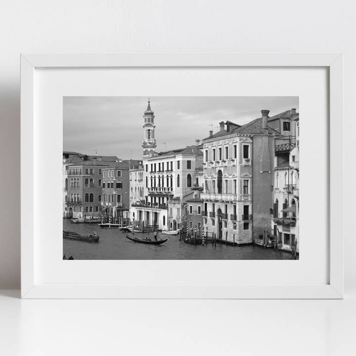 Venedig Canal Grande Schwarz-Weiß-Fotografie Druck Italien Wandkunst für den Großhandel von Mo & Paul Photography