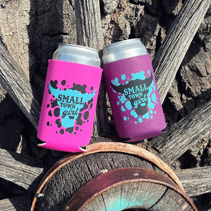 Back Road Designs - Wholesale Drink Huggers & Koozies - MONTANA SMALL TOWN GIRL KOOZIES