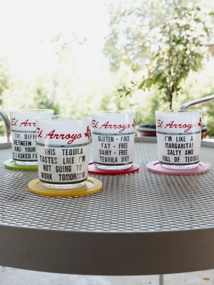 Set of 4 Sign Acrylic Cups - Tequila Sunrise for wholesale by El Arroyo