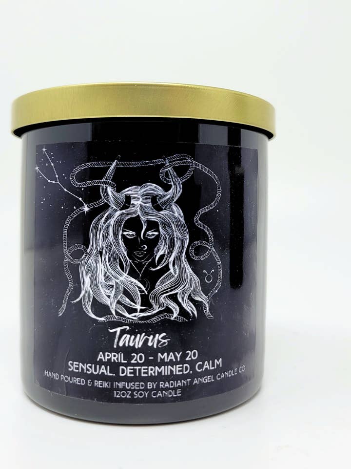 Candela Toro, Dea del Toro, Candela zodiacale per la vendita all'ingrosso da parte di Radiant Angel Candle Co